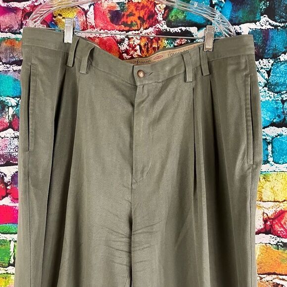 Tommy Bahama Pleated Silk Pants Men's Size 38x30 Green - Picture 5 of 7